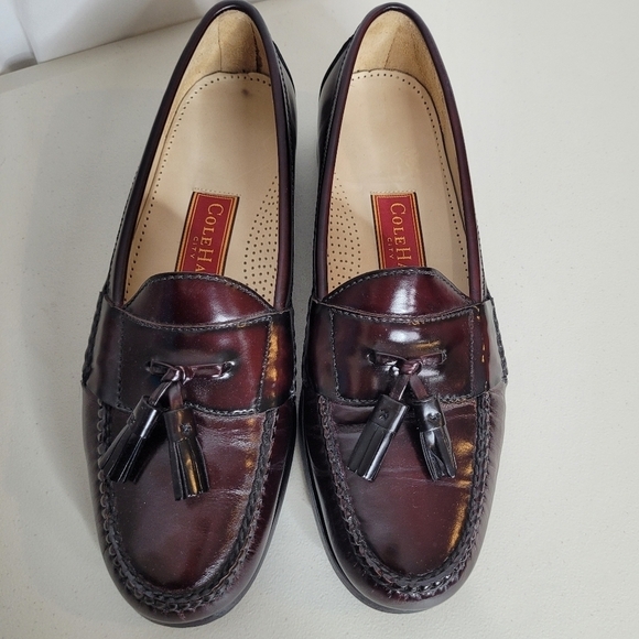 Cole Haan Men's Burgandy Pinch Tassel Loafers - Size 9.5 D - Picture 7 of 14